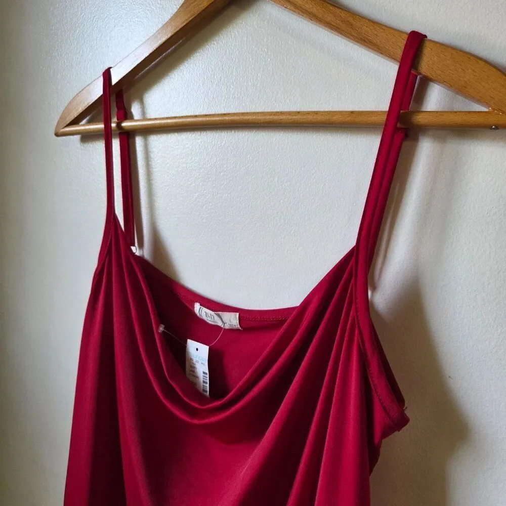 NWT MAURICES SEXY DRESS COWL NECK RED TANK TOP SIZE LARGE - Picture 3 of 12